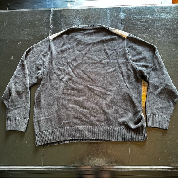 Geoffrey Beene XL Argyle Gray Black and Brown Cream Grandpa Sweater Crewneck - Picture 9 of 9
